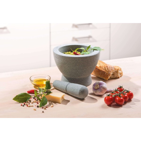 Moździerz kuchenny GEFU CRUNCHY 17 cm, granit — do rozdrabniania i ucierania