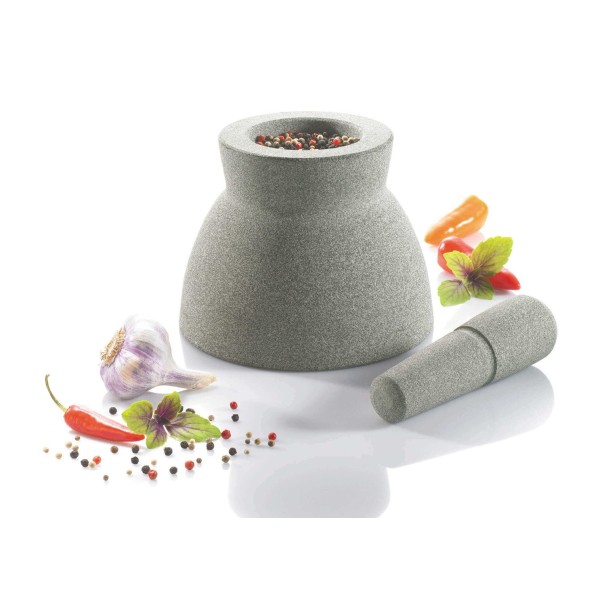Moździerz kuchenny GEFU CRUNCHY 17 cm, granit — do rozdrabniania i ucierania