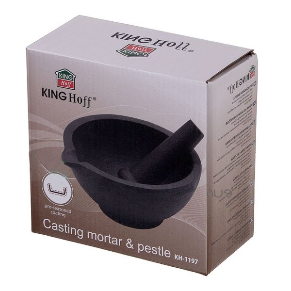 Moździerz kuchenny KiNGHOFF KH-1197 żeliwny Ø13 cm do ubijania przypraw