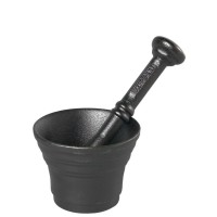 Моździerz кухонний, SKEPP, żeliwny niski 8 см з tłuczkiem — для подрібнення спецій та соусів