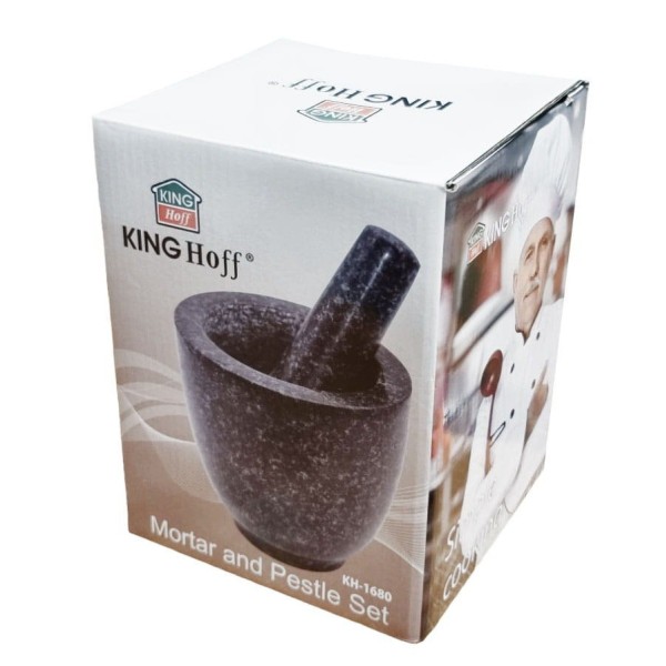Moździerz kuchenny Kinghoff KH-1680 granitowy Ø12x12 cm do mielenia przypraw