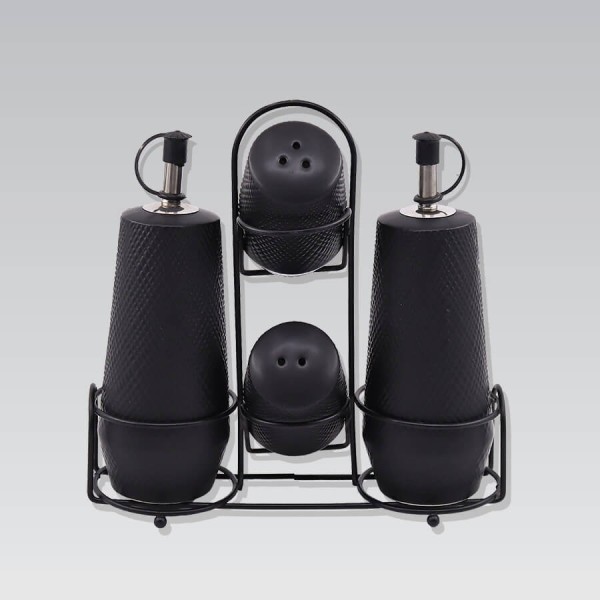 Набір для приправ, Maestro, ceramiczny zestaw do przypraw 5 ел. Black MR-20001-04S (кухня, стіл)