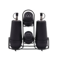 Przyprawnik, Maestro MR-20001-04S, ceramiczny zestaw 5-elementowy, czarny