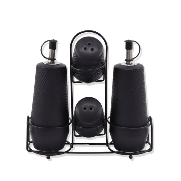 Набір для приправ, Maestro, ceramiczny zestaw do przypraw 5 ел. Black MR-20001-04S (кухня, стіл)