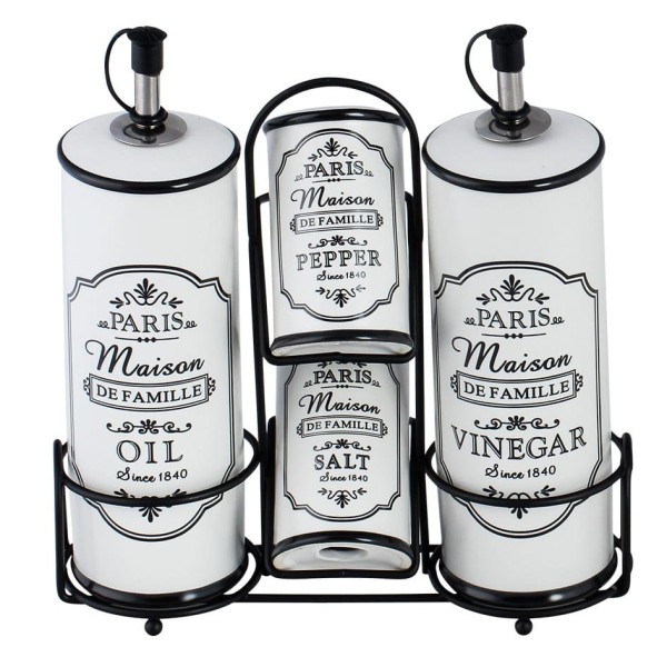 Набір для спецій, Maestro, MR-20030-04S — керамічний 5 ел. для кухні (контейнери з кришками)