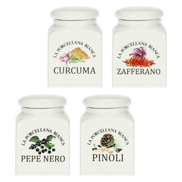 Zestaw pojemników do przypraw La Porcellana Bianca Conserva 175 ml 4 sztuki