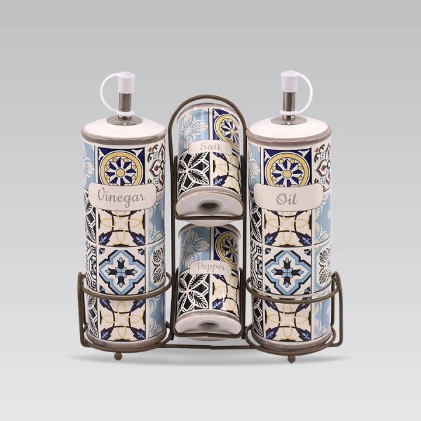 Приправниці, Maestro, Holiday in Porto MR-20005-04S — керамічний набір 5 ел. для кухні/столу