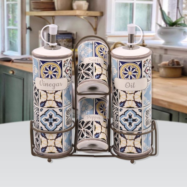 Приправниці, Maestro, Holiday in Porto MR-20005-04S — керамічний набір 5 ел. для кухні/столу