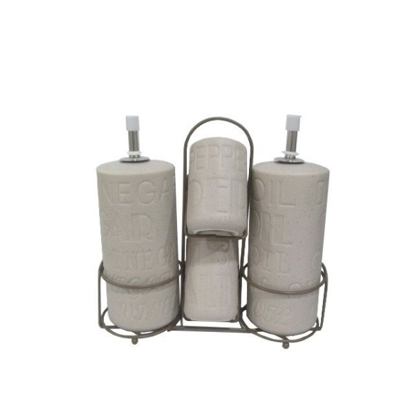 Набір для спецій, Maestro, Ceramiczny zestaw do przypraw 5 ел. MR-20028-04S, керамічні баночки для кухні/столу