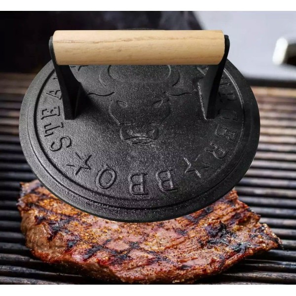 Praska żeliwna Kinghoff KH-1760 do mięsa i burgerów 22 cm