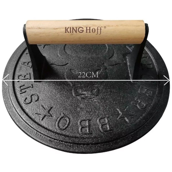 Praska żeliwna Kinghoff KH-1760 do mięsa i burgerów 22 cm