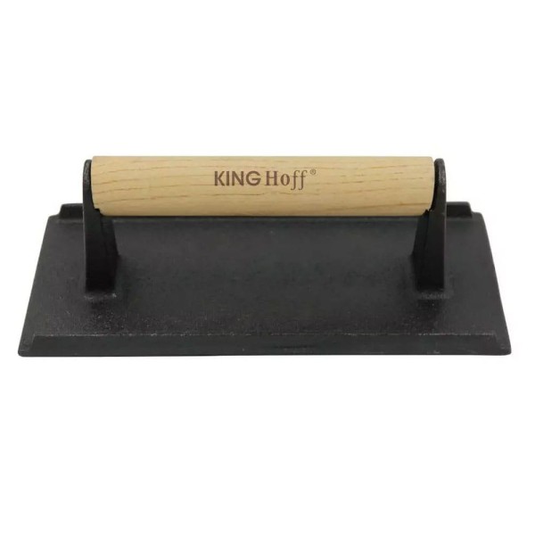 Praska do mięsa Kinghoff KH-1758 żeliwna 21 x 10,8 cm do burgerów