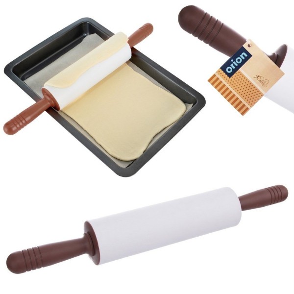 Кухонний валик, SILLINIE, Orion 141249 — силіконовий обертний 47 см, великий, коричневий (для розкатки тіста)