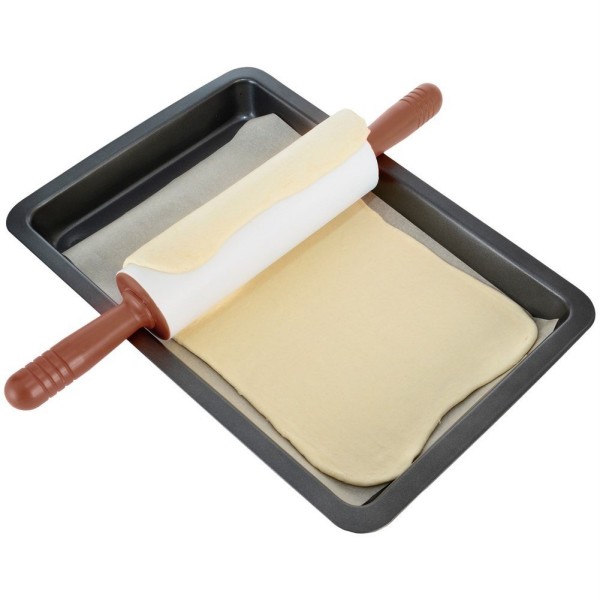 Кухонний валик, SILLINIE, Orion 141249 — силіконовий обертний 47 см, великий, коричневий (для розкатки тіста)