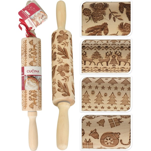 Кулінарний валик, WAŁEK, do ciast 35 см, з візерунком — для прикраси тіста