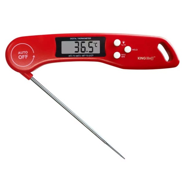 Termometr kuchenny Kinghoff KH-1670 elektroniczny do potraw LCD czerwony -50-300°C