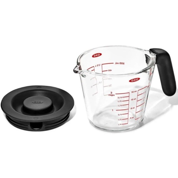 Мірний глечик, OXO, Good Grips Miarka 0,5 л, скляний з кришкою — для змішування та зберігання