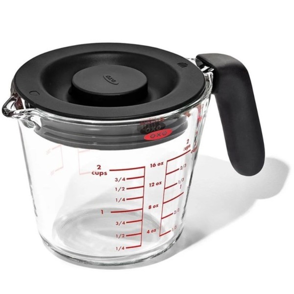 Мірний глечик, OXO, Good Grips Miarka 0,5 л, скляний з кришкою — для змішування та зберігання