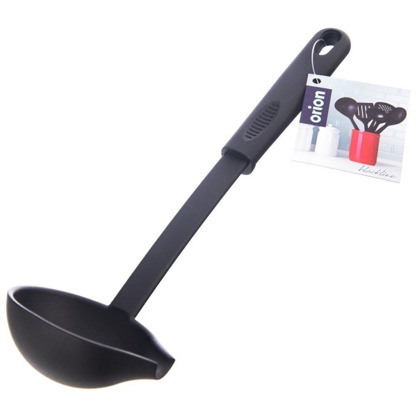 Chochla Orion BLACKLINE 144903 do zupy i sosów 60 ml czarna 29 cm