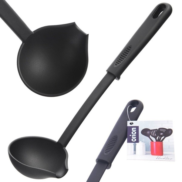 Chochla Orion BLACKLINE 144903 do zupy i sosów 60 ml czarna 29 cm