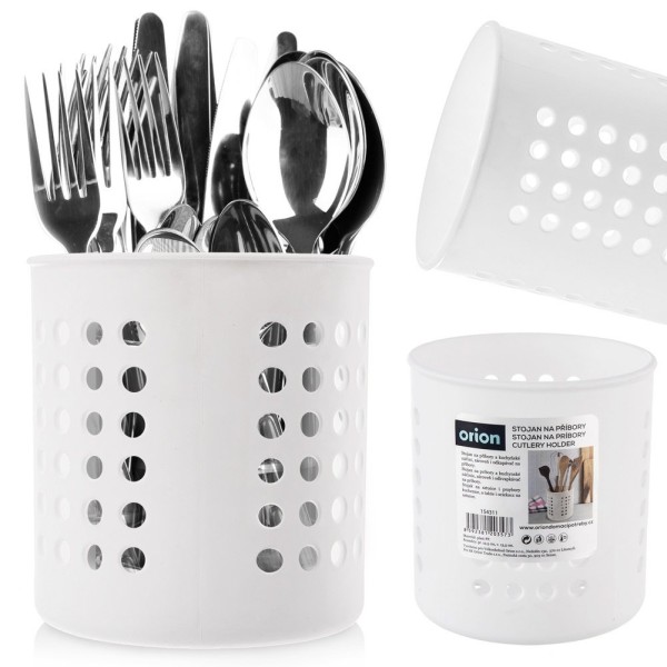 Сушарка для посуду, Orion, Ociekacz stojak 154311, білий матовий — для столових приборів та кухонного посуду