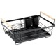 Сушарка для посуду VILDE 229188 — металева стояча, чорна, 45x33x18 см (для раковини/кухні)