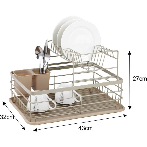 Сушарка для посуду, Kinghoff KH-1839, двоповерхова 43×32×27 см — для кухонних стільниць Сушарка для посуду, Kinghoff KH-1839, двоповерхова 43×32×27 см — для кухонних стільниць