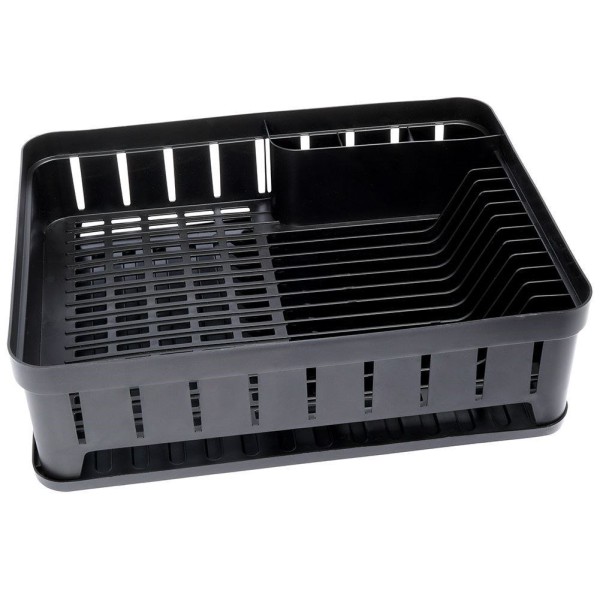 Сушарка для посуду VILDE 229061-C, стояча пластикова чорна 39.5×31×12 см, для кухонного стільця/раковини