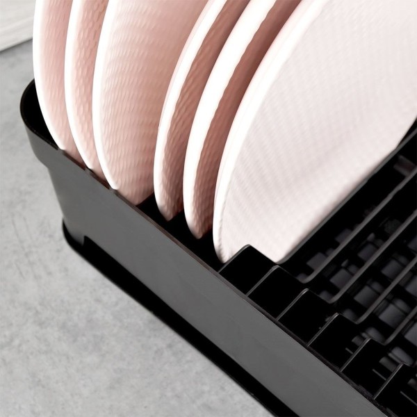 Сушарка для посуду VILDE 229061-C, стояча пластикова чорна 39.5×31×12 см, для кухонного стільця/раковини