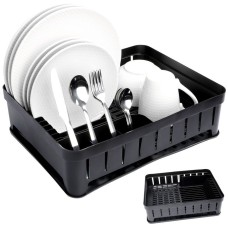 Сушарка для посуду VILDE 229061-C, стояча пластикова чорна 39.5×31×12 см, для кухонного стільця/раковини