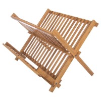 Сушарка для посуду Kinghoff KH-1631 бамбукова, органайзер для кухні, відтік води