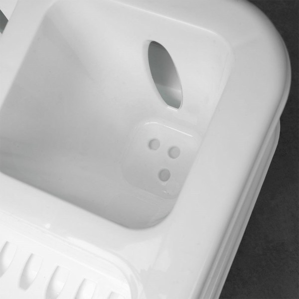 Сушарка для посуду, ORION 150694 — мала пластикова біла 40×29×8.5 см, для стійкого сушіння на кухонній стільниці