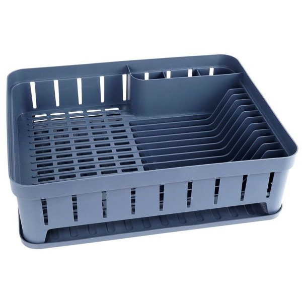 Сушарка для посуду VILDE 229061-S, стояча пластикова сіра 39.5×31×12 см, для кухні під мийку