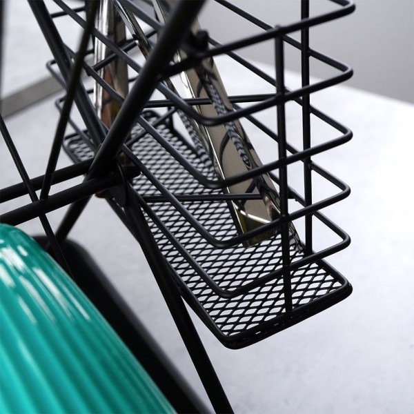 Сушарка для посуду VILDE 150622, стояча чорна 45×32×25.5 см для сушіння тарілок і стаканів