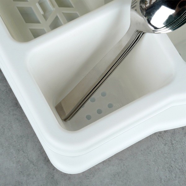 Сушарка для посуду VILDE 229178, пластикова біла 39.5×26×8.5 см — для сушіння тарілок і столових приборів