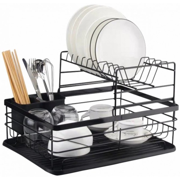 Сушарка для посуду, SUSZARKA, E-8072 — з ociekaczem і піддоном, для кухні під мийку чи на стільницю