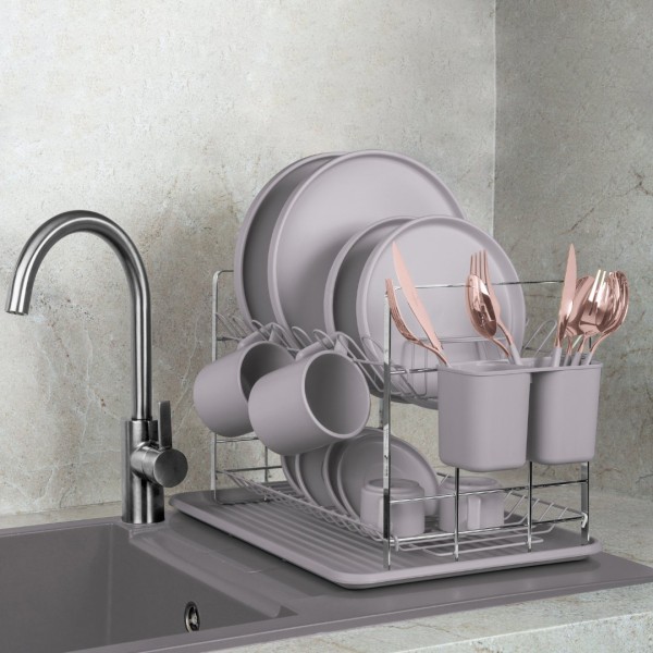 Сушарка для посуду, BerlingerHaus Taupe BH-8596, з ociekaczem — для сушіння тарілок і столових приборів