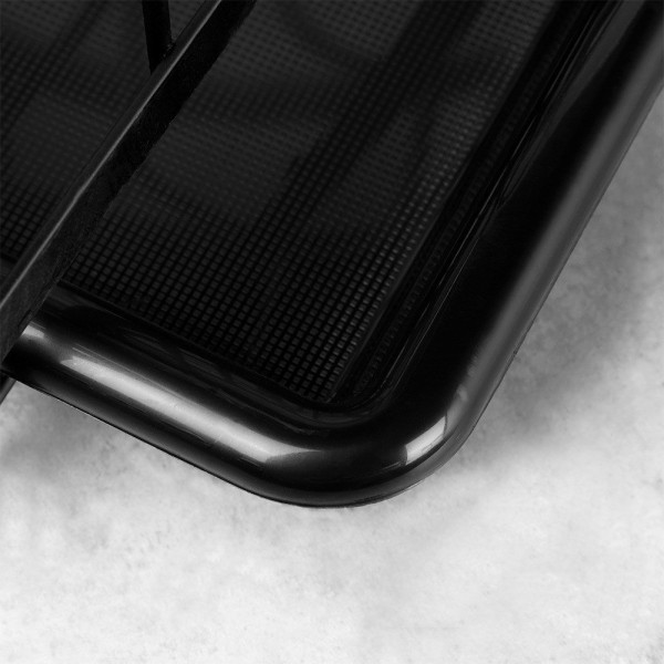 Сушарка для посуду VILDE 229154, металева стояча чорна 39×16×14.5 см — для митої посуди на стільницю