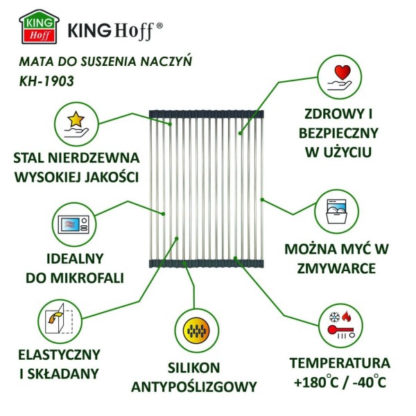 сушарка-ociekacz для посуду Kinghoff KH-1903 (45 x 32 см)