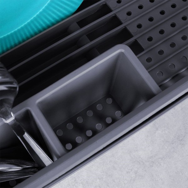 Сушарка для посуду Orion 155210, пластикова сіра 43.5×32×12 см — для стійкого зберігання посуду