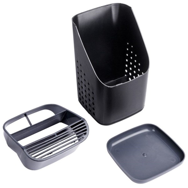 Сушарка для столових приладів VILDE 229074, універсальна чорна — для кухні та миття посуду