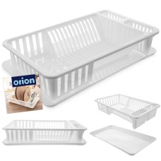 Сушарка для посуду ORION 155206, стояча пластикова біла 45.5×28×10 см — для сушіння тарілок і столових приладів