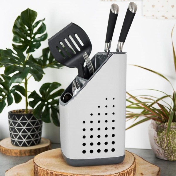 Органайзер для столових приборів VILDE 229013, універсальний сушитель для кухні, сірий
