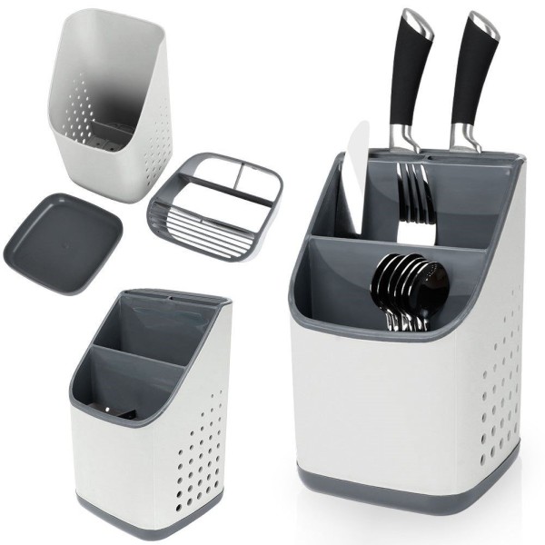 Органайзер для столових приборів VILDE 229013, універсальний сушитель для кухні, сірий