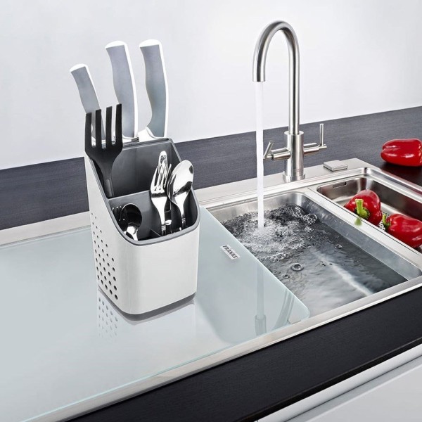 Органайзер для столових приборів VILDE 229013, універсальний сушитель для кухні, сірий