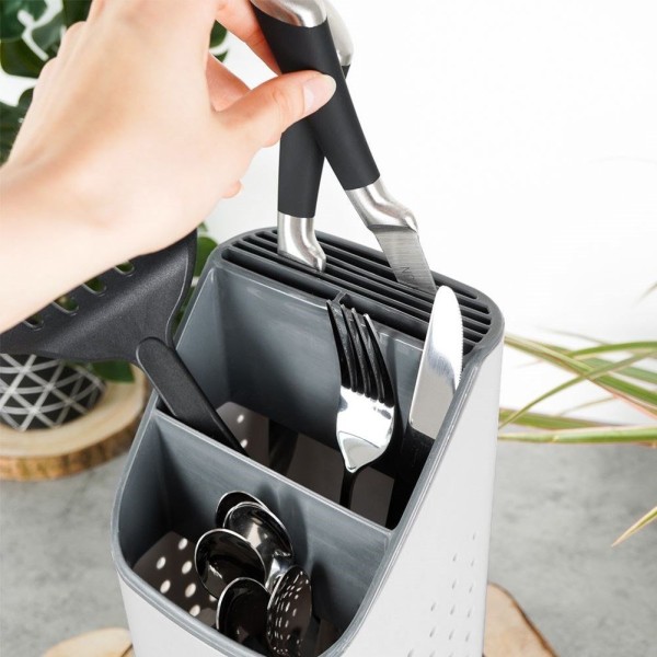 Органайзер для столових приборів VILDE 229013, універсальний сушитель для кухні, сірий