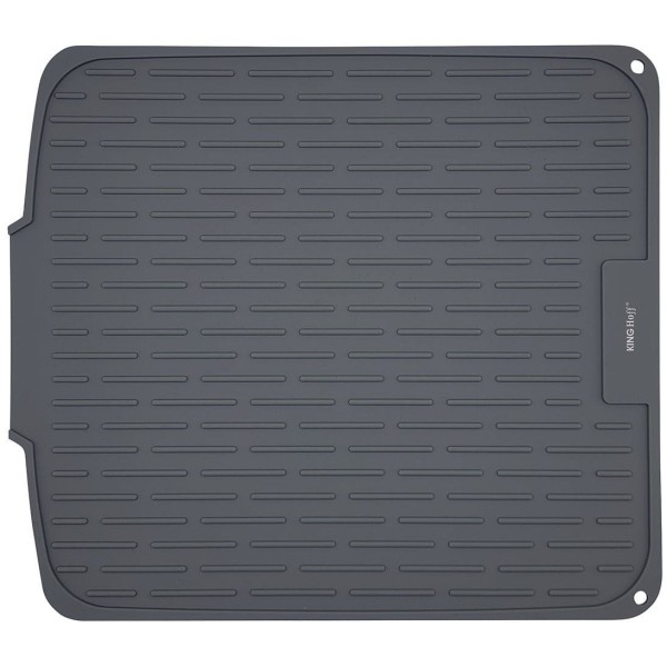 Килимок для сушіння посуду, Kinghoff KH-1905, силіконовий 46×40 см, сірий (для кухні, стільниці)