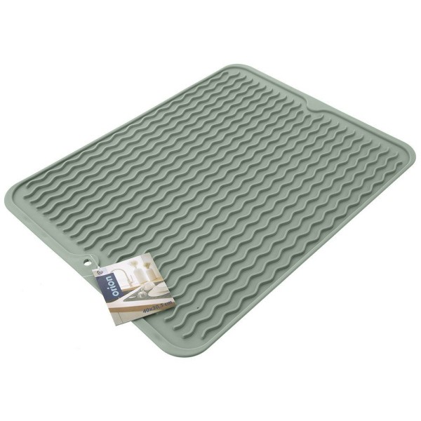 Килимок для сушіння посуду, ORION 155209, гумовий зелений 40×30.5 см — для кухонної сушіння на робочому столі