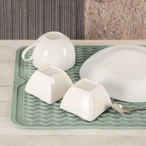 Килимок для сушіння посуду, ORION 155209, гумовий зелений 40×30.5 см — для кухонної сушіння на робочому столі