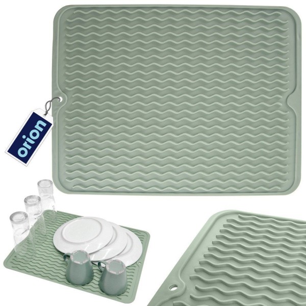 Килимок для сушіння посуду, ORION 155209, гумовий зелений 40×30.5 см — для кухонної сушіння на робочому столі